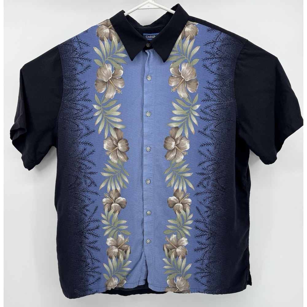 Croft And Barrow Men's Button Down Floral Short Sleeve Shirt XL
